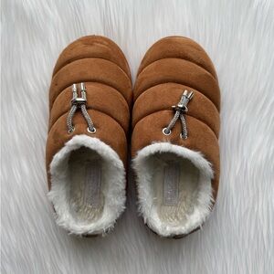 Juicy Couture Tan Rhinestone Embellished Slippers